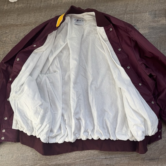 Vintage Neff Bomber  Varsity Jacket Lightweight Mens Size 2XL Maroon Made USA - Picture 9 of 9